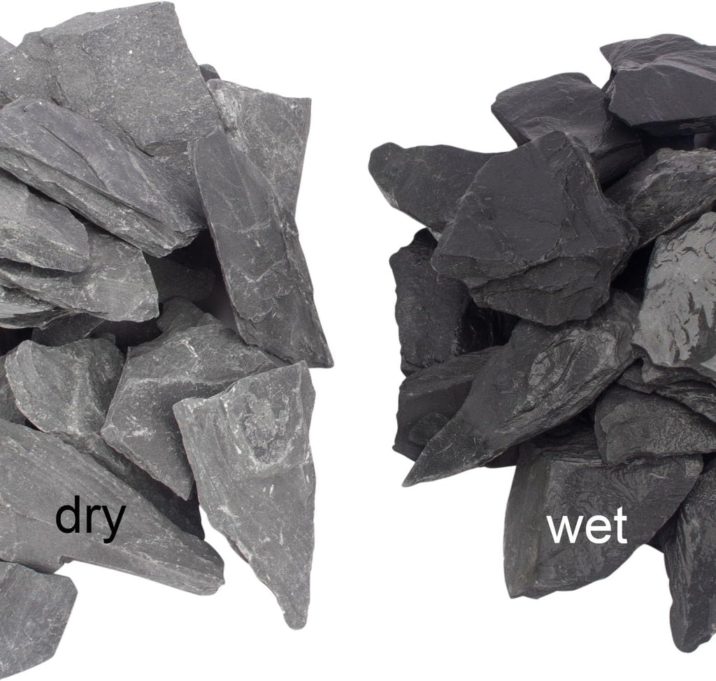 CFKJ [18 Pounds] Natural Slate Stone Rocks, 3 to 5 inch Slate Stone Rocks for Aquascaping, Aquariums, Terrariums, Amphibian Enclosures