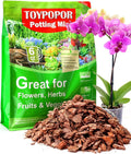 TOYPOPOR Orchid Potting Mix, (6 Quarts)Orchid Bark With Perlite, Potting Soil Medium for Plant Indoor, Pine Bark Wood Chips for Houseplant Fast Drainage, Water Retention, Air Flow and Root Ventilation