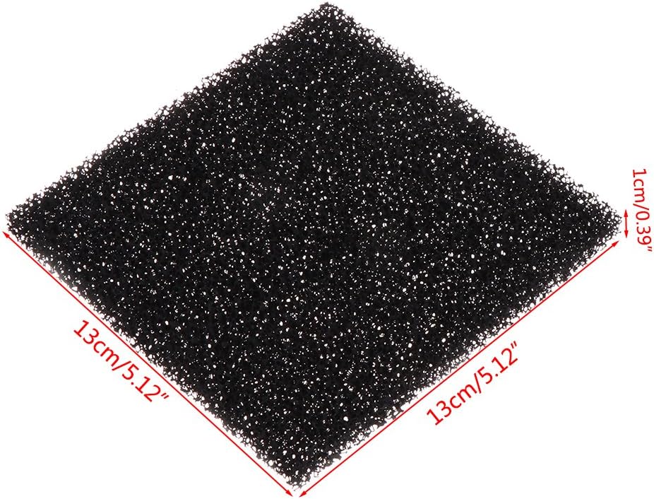 5pcs Aquarium Replacement Media Fish Tank Filter Activated Carbon Sponge Black Foam Pad 5.1x5.1 Inch Accessories Heater Light Thermometers Gravel Sand Decorations Decorations Light Air