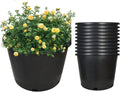 10 Pcs 15 Gallon Round Black Nursery Pots Garden Plastic Planter Nursery Pots for Indoor and Outdoor Plants with Drainage Hole