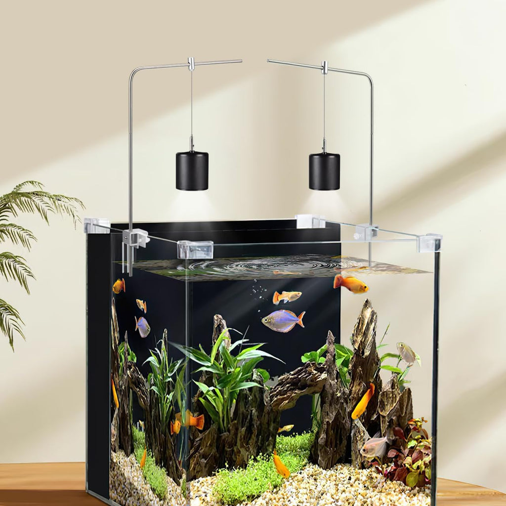 BESPORTBLE Aquarium Light Mount, 2Pcs Adjustable Aquarium Light Mounting Bracket Reptile Glass Lamp Stand Fish Tank Led Lamp Holder