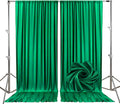 10ft x 10ft Deep Green Backdrop Curtains for Parties, Fabric Satin Background Curtain with Rod Pockets for Weddings, Birthday, Baby Shower, Photography, Graduation Party Backdrop Drapes, 2 Panels