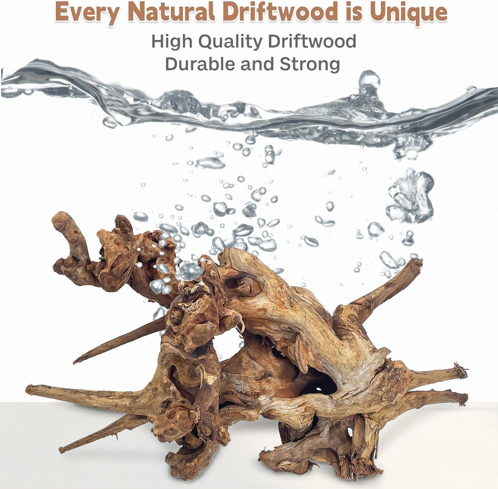 PINVNBY Large Driftwood for Aquarium Fish Tank Decorations Natural Assorted Branches Bearded Dragon Tank Accessories Terrarium Decor for Aquarium Decor (11-18 inches/1 Pack)