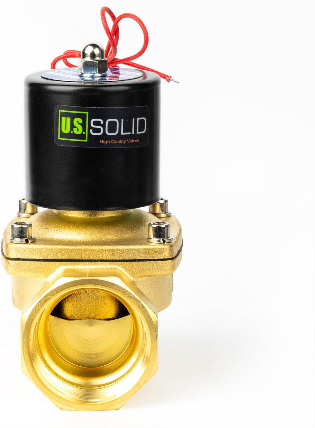 U.S. Solid 2" Solenoid Valve - 110V AC Brass Electric Solenoid Valve, Normally Closed, Viton Seal