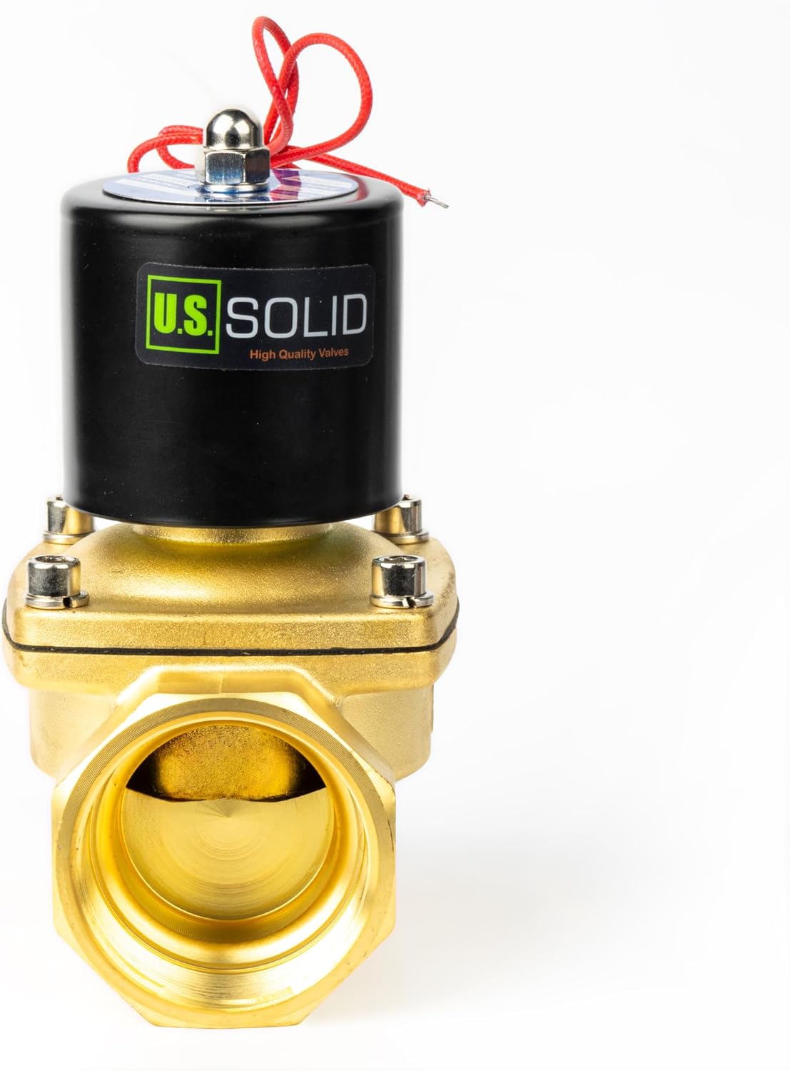 U.S. Solid 2" Solenoid Valve - 110V AC Brass Electric Solenoid Valve, Normally Closed, Viton Seal