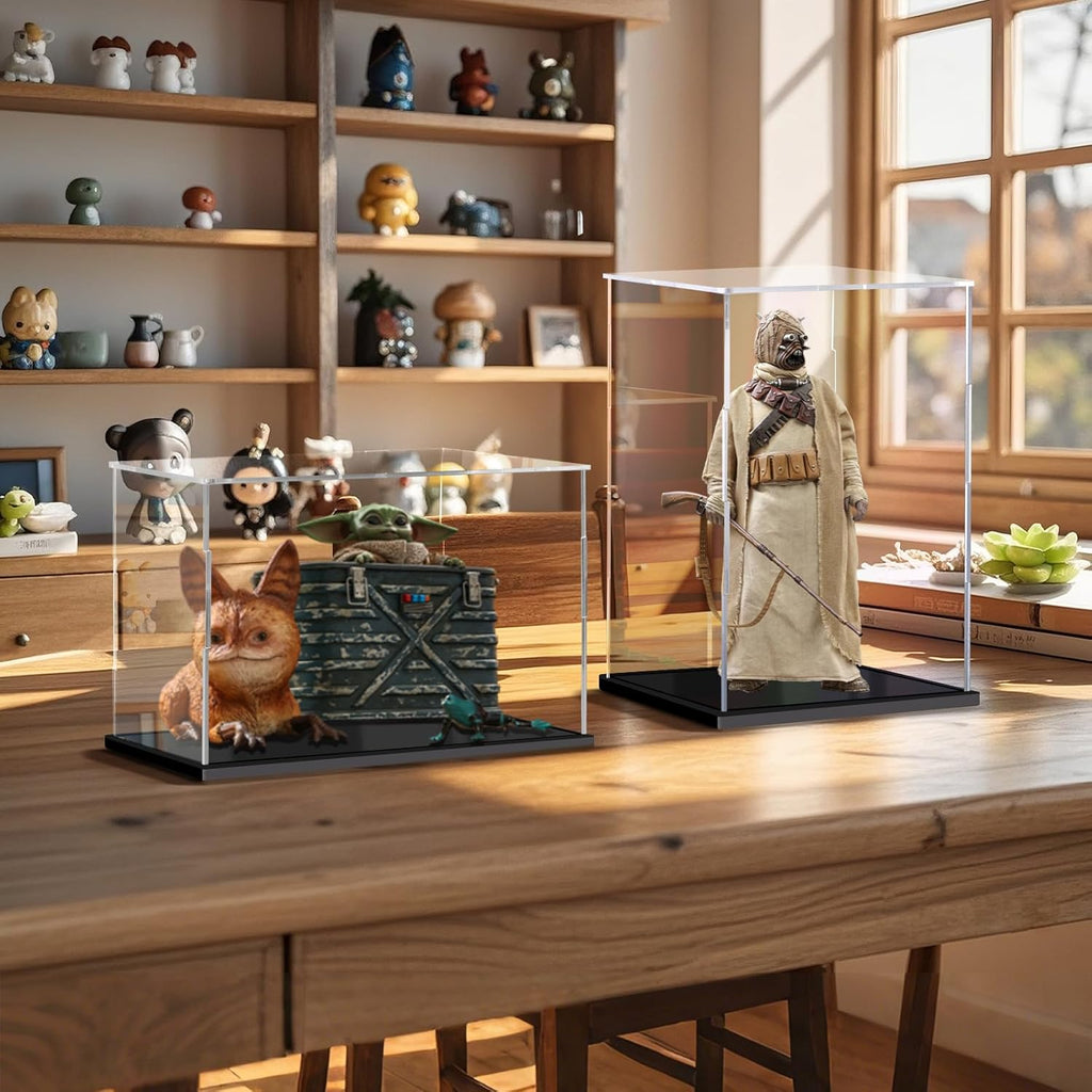Acrylic Display Case for Collectibles Assemble Clear Display Case for Figures Alternative Glass Boxes for Lego Doll Toys Home Storage(18x8x8 inch; 45x20x20 cm)