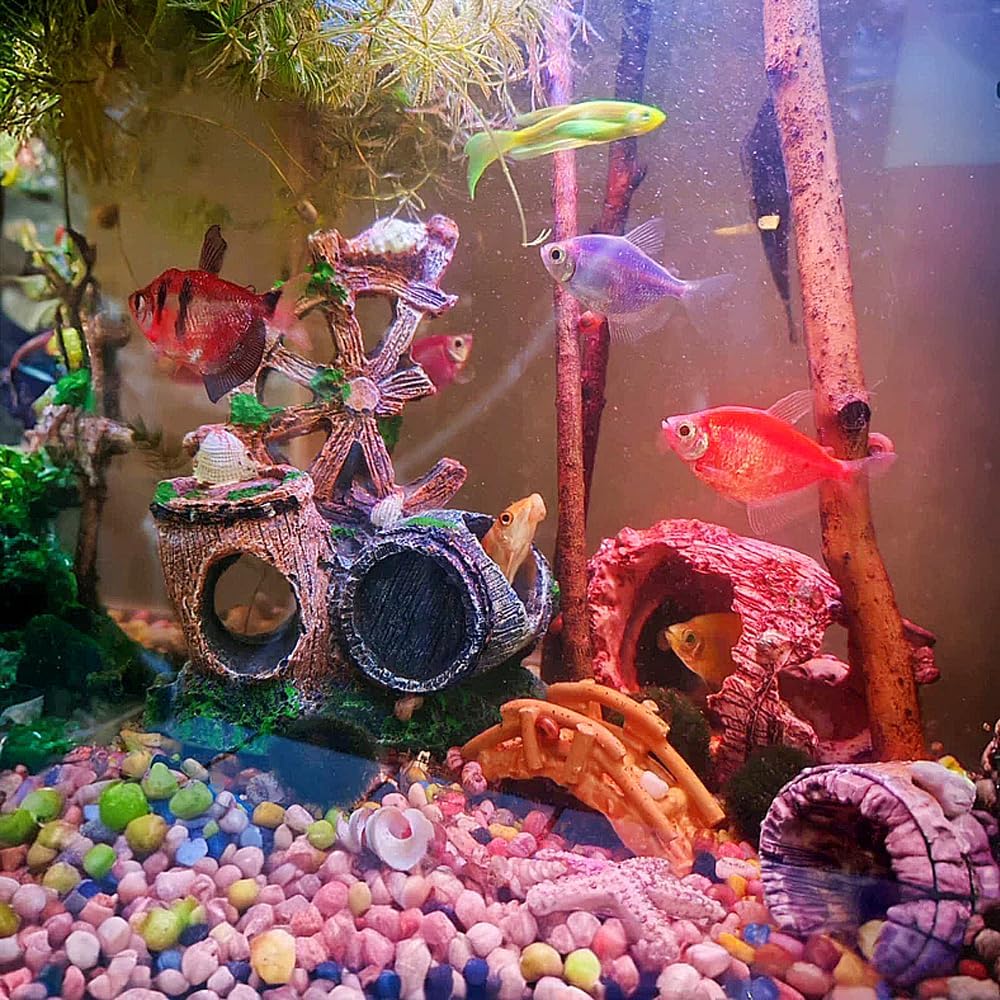 Pets Betta Fish Tank Cave Decorations,Wine Barrel Aquarium Decoration (1, Wine Barrel Decoration)