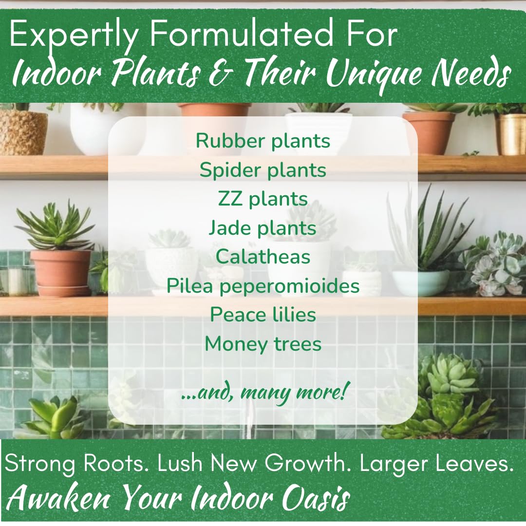 Indoor Plant Food by Houseplant Resource Center - Organic Liquid Fertilizer for Pothos, Peace Lily, Monstera, Cactus and More - 8 oz