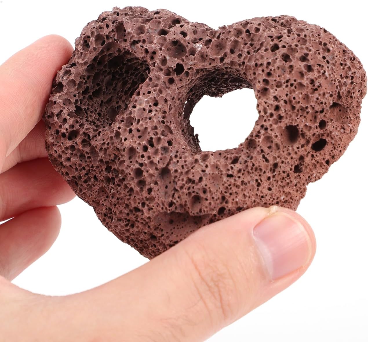DOITOOL Lava Rock Aquarium, 6PCS Lava Volcanic Rock for Aquarium Air Stone Aquatic Plants Decorations for Aquascaping, Fish Tank Ornaments, Terrarium and Landscape Design -3.93 in （Dark Brown）