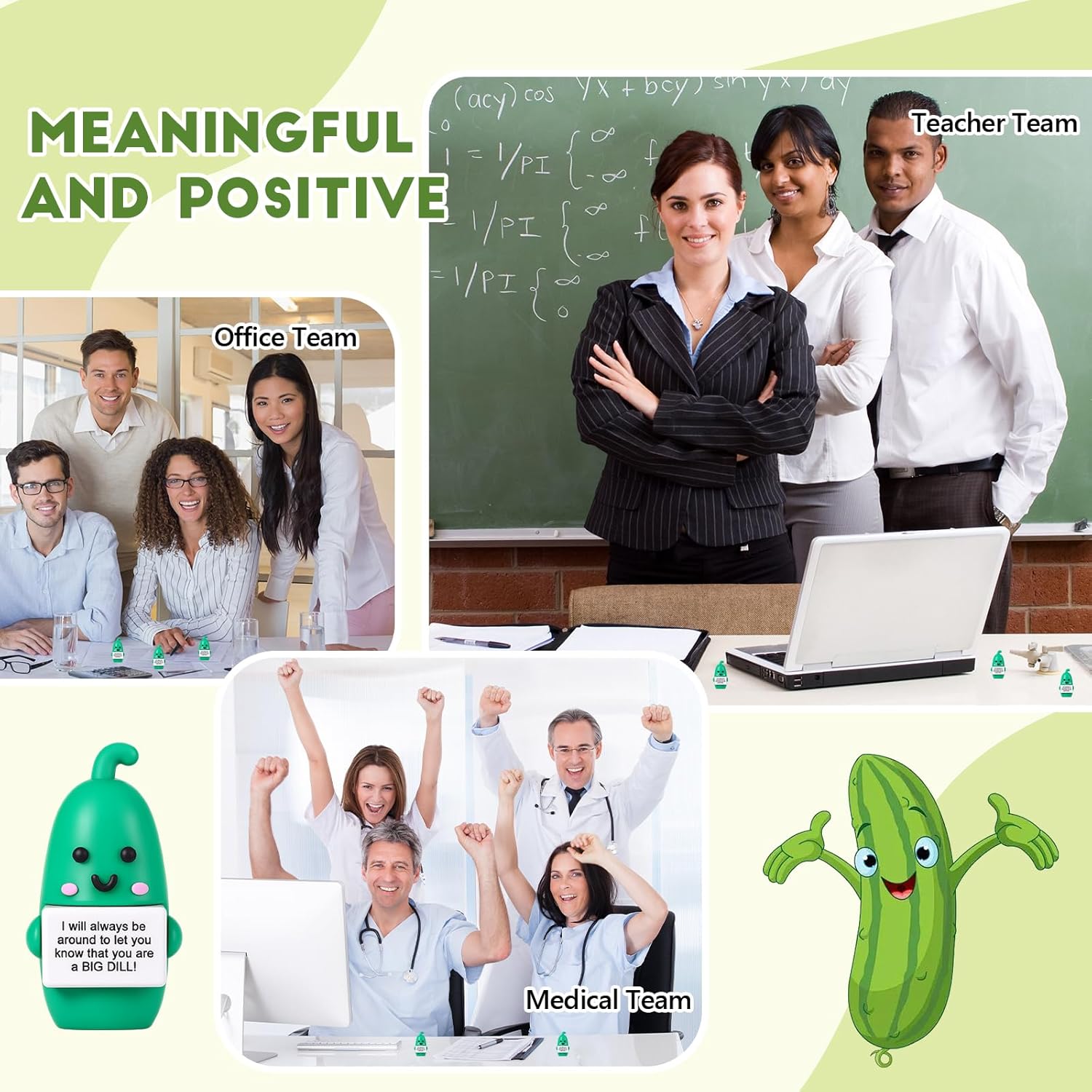 Gejoy 50 Pcs Mini Rubber Pickle Toys Positive Gifts Pickle Figures Decorations and Encouragement Birthday Motivational Gifts for Colleague Staff Teacher