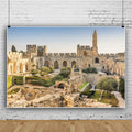 Jerusalem Backdrop Israel Historical Site Backdrops Old City Tower of David Backdrop for Commemorate Theme Portrait Photography Background 15x10ft Banner Photo Studio Props