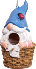 Topadorn Bird House Resin Decoratvie Birdhouse, Hanging Resin Garden Bird House Decoratvie Birdhouse, Blue