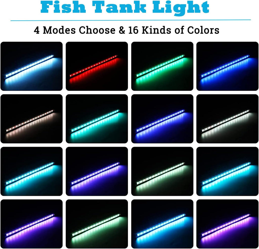 LED Aquarium Lights for Fish Tank,Submersible Fish Tank Light with Air Bubbler Hole Bubble Wall RGB Color Changing Brightness Adjustable Waterproof Remote Control Bubble Tube Light,12W 40inch