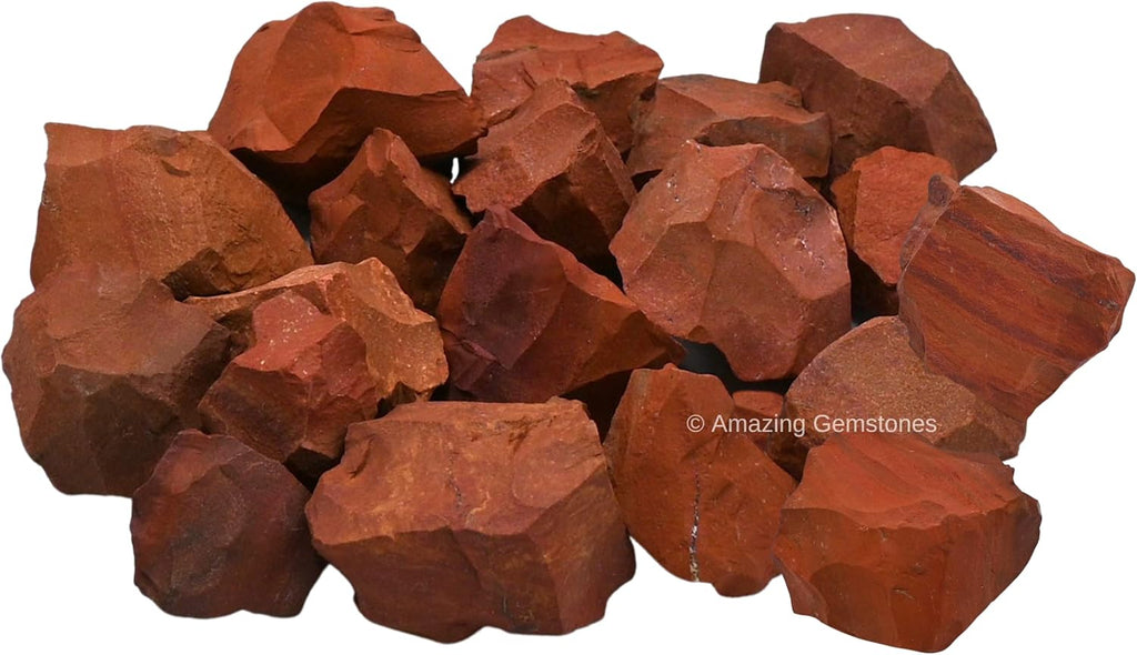 Amazing Gemstone Red Jasper Raw Crystals and Healing Stones, Natural Rocks for Tumbling and DIY Raw Stones and Crystals (1 lb)