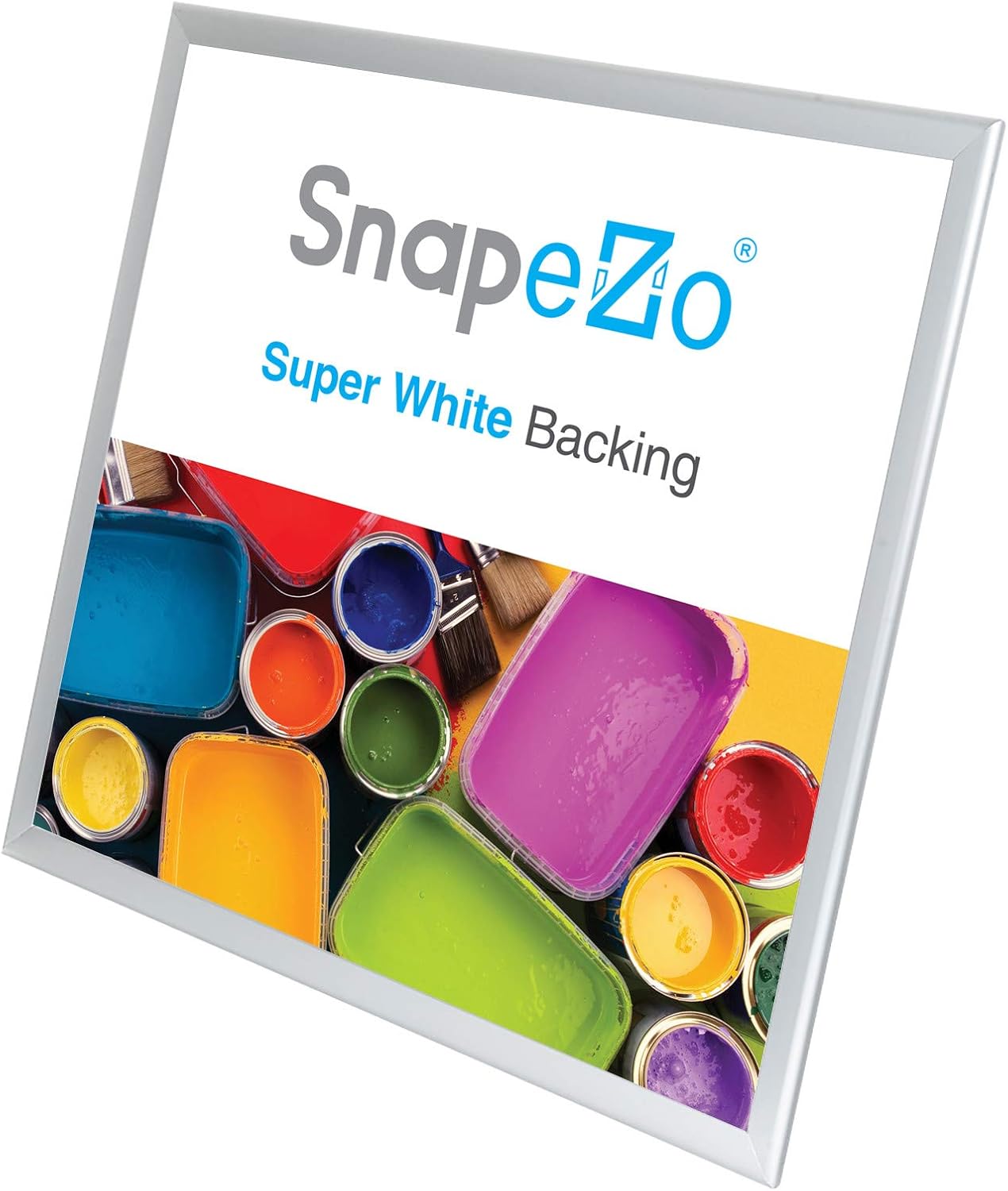 SnapeZo Poster Frame 36x36, Silver, 1.25 Inch Aluminum Profile, Front-Loading Snap Frame, Wall Mounting, Professional Series