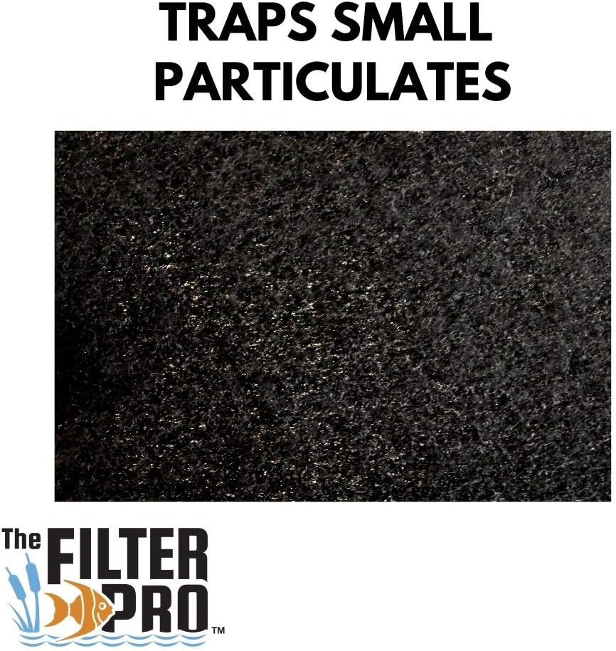 Carbon Fine Filter Media, 3/8" Thick, 12" x 12" Pads, 5 Pack, Perfect for Aquariums, Ponds or Water Gardens, Made in USA