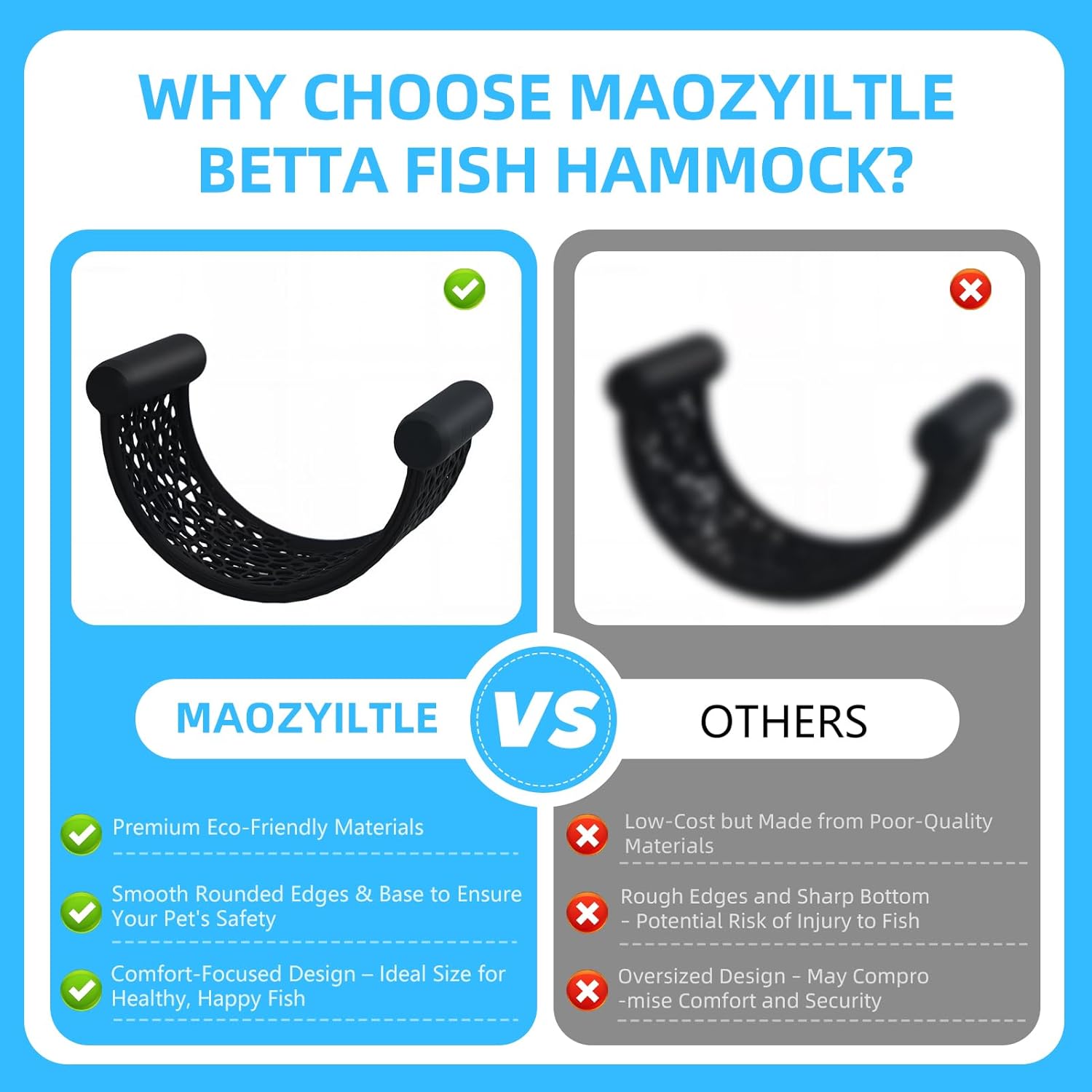 Black Betta Fish Hammock,Betta Fish Tank Accessories Decorations,Safe Floating Aquarium Rest Ledge for Bettas,Nano Fishs,Small Fish Shrimp (Black)