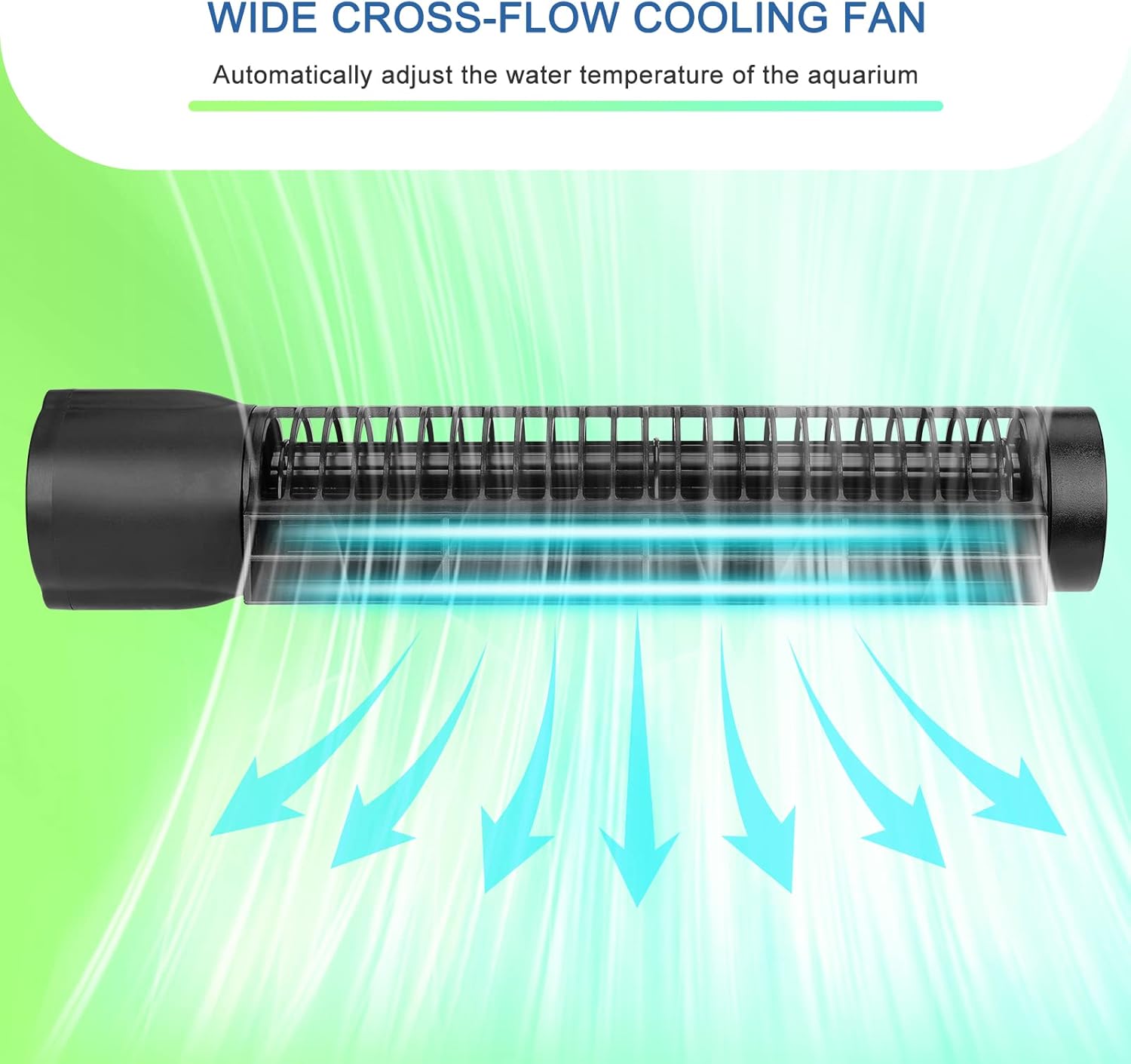 Aquarium Chillers Aquarium Cooling Fan, DC12V Auto Fish Tank Cooling Fan with Adjust knob,Cross-Flow Fan with Broad Airflow (4W)