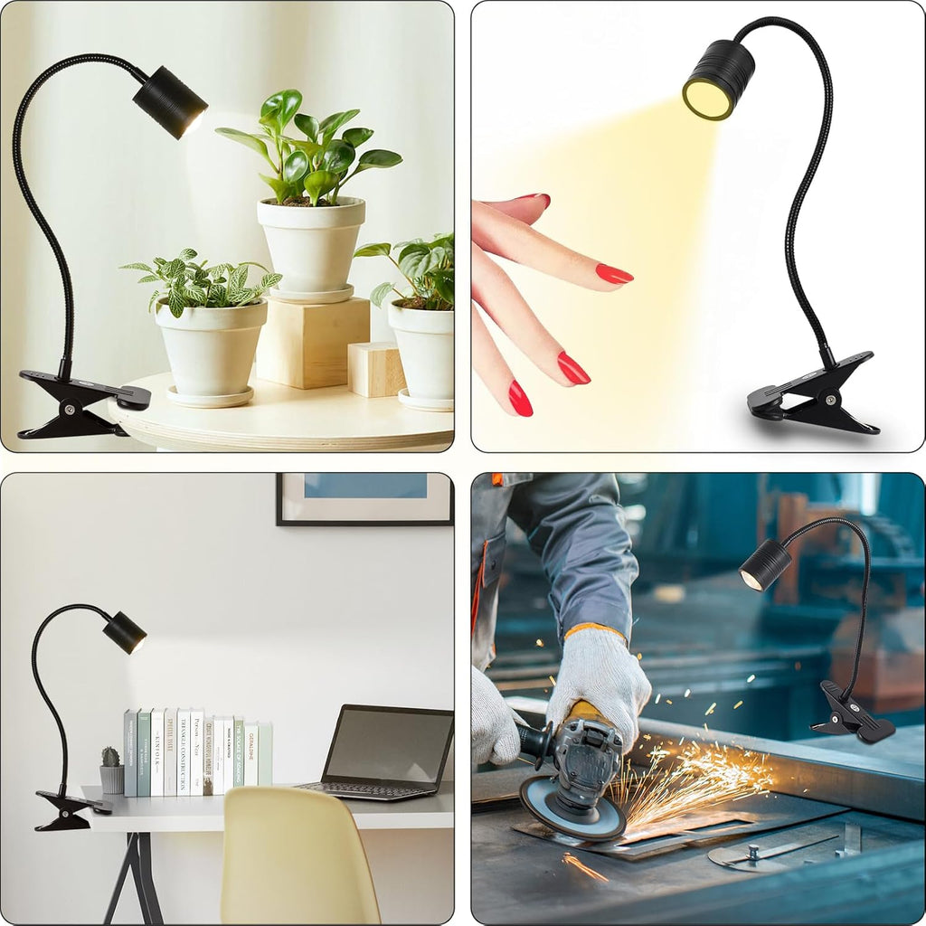 Clip-on Aquarium Light, 4W Full Spectrum LED Fish Lamp with 3-Color Button Control, for Fish Tanks, Plants, Terrariums, Coral