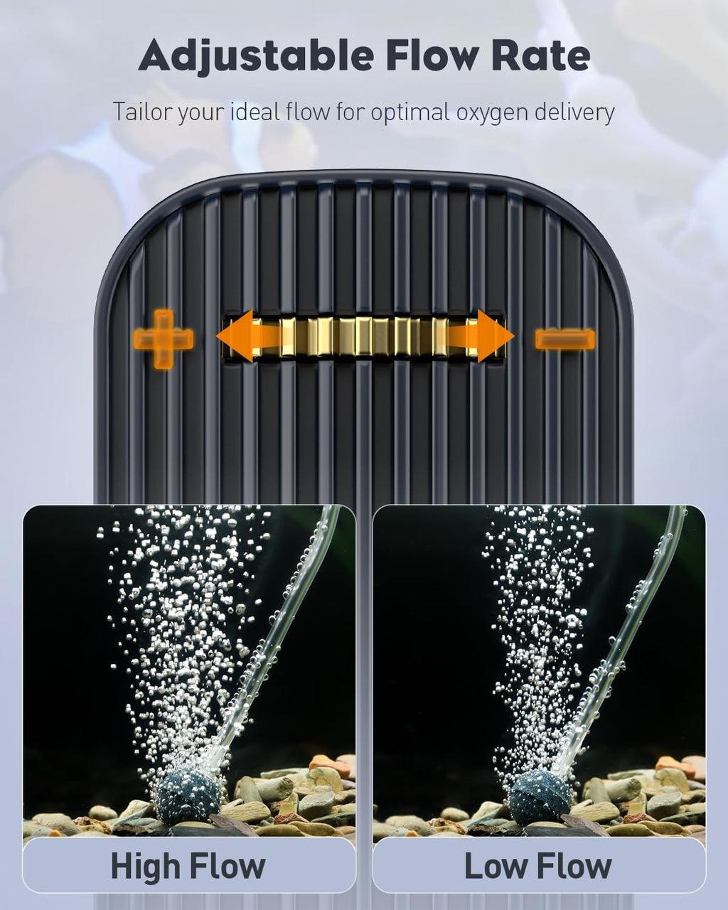 Pawfly Aquarium Air Pump, 80 GPH Fish Tank Air Pump up to 70 Gallons, Ultra Quiet Adjustable Oxygen Pump with Airline Tubing, Air Stone & Check Valve, Aerator for Fish