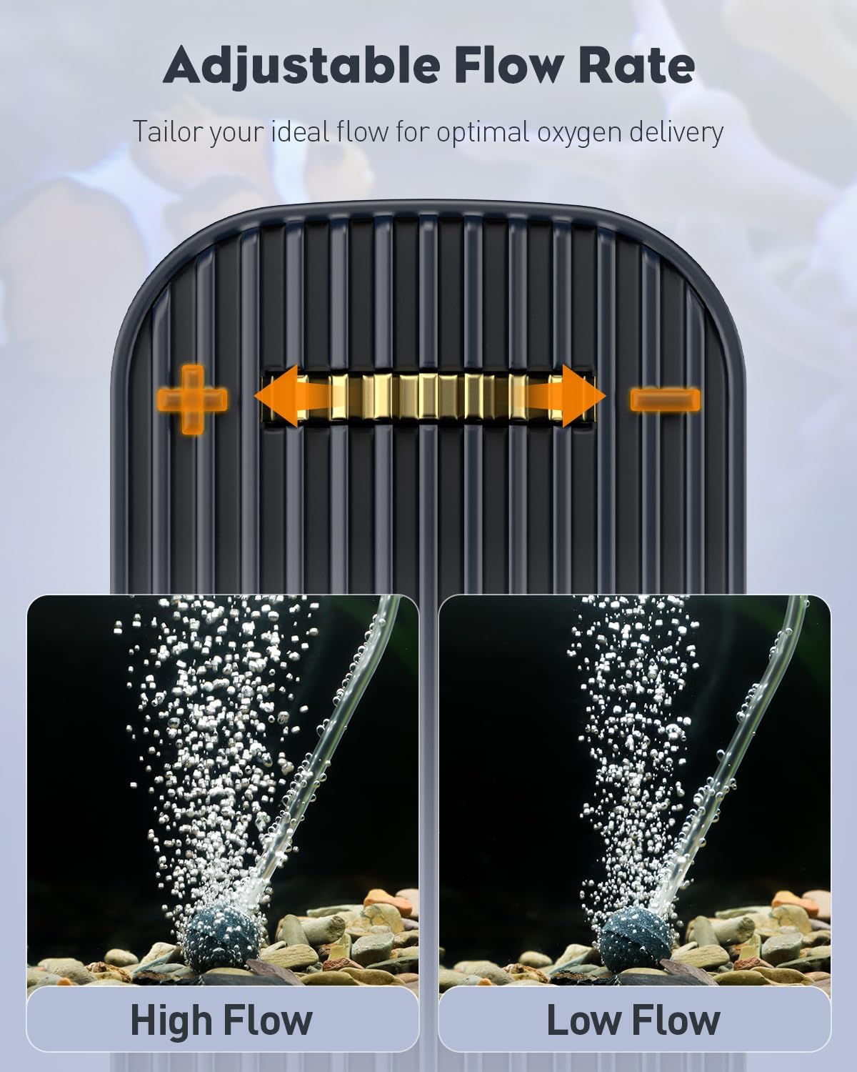 Pawfly Aquarium Air Pump, 80 GPH Fish Tank Air Pump up to 70 Gallons, Ultra Quiet Adjustable Oxygen Pump with Airline Tubing, Air Stone & Check Valve, Aerator for Fish