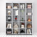 MERITLINE Queen Murphy Bed Cabinet with Storage Bookshelf Bookcase, Wood Hidden Foldable White Murphy Wall Bed with Storage Shelves for Adults