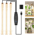 3 Head 7.8 Inches LED Grow Light Strips, Grow Lamps for Indoor Plants Full Spectrum 3000K, 72 LEDs Plant Light Strips with 3/9/12H Timer, 10 Dimmable Levels for Seedling Succulent