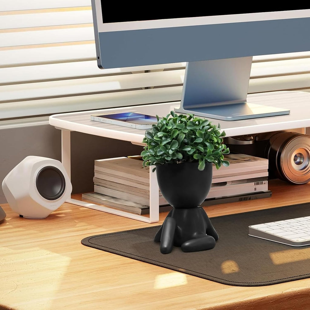 Zerzsy Cute Faux Succulent Desk Decor, Small Fake Plants Decor for Bedroom and Bathroom, Lovely Faux Succulent Desk Decoration for Office and Home - Set of 1