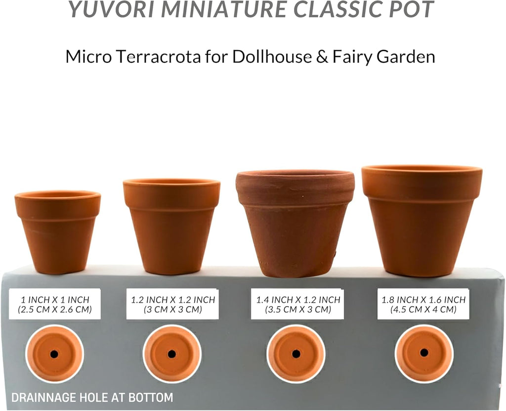 Mini Terracotta Pots – Small Clay Flower Pots for Succulents, Cactus, DIY Crafts, Fairy Garden, School Projects, Mini Planters, Set of 30 (Classic Cylinder, 1.4 Inch)