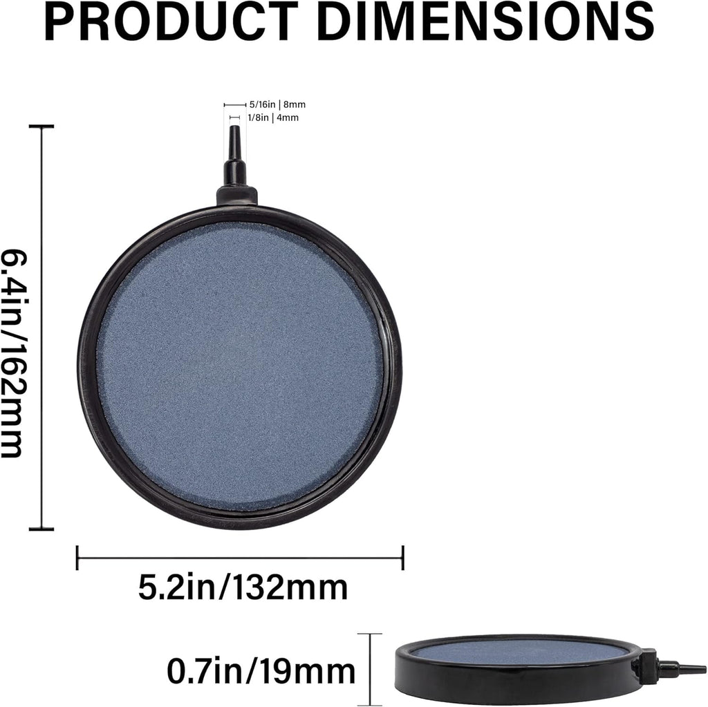 Air Stone Bubble Diffuser Ball - for Aquarium Air Pump and Fish Tanks, Gray, Pack of 10pcs