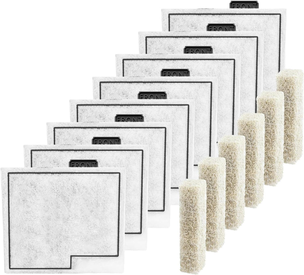 8 Pack Medium Filter Cartridges+6 pcs Ammonia Reducer Filter Pads Replacement for Aqueon QuietFlow LED PRO Power Filter Size 10 & E Internal Power Filter Size 20 & Zilla Size 20