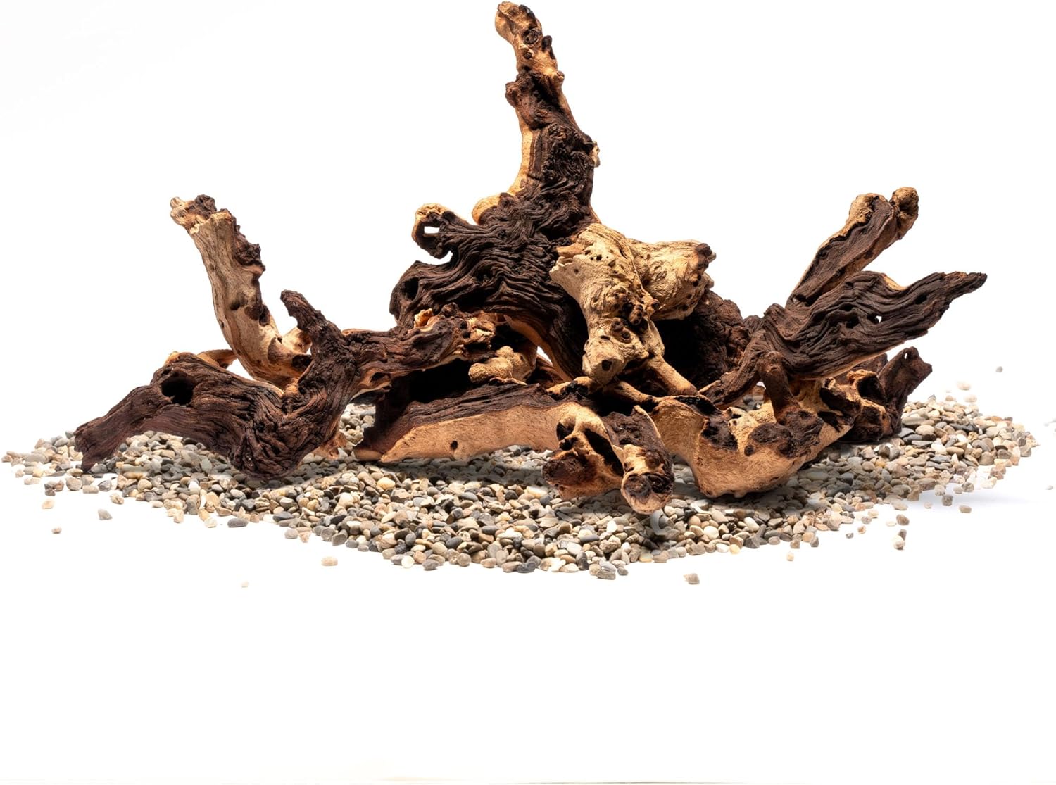 Ultum Nature Systems Driftwood - Mopani Wood - Natural Aquarium Hardscape for Planted Tank Aquascaping - Fish, Crab, Reptile, Bird, Paludarium Enclosure Structure, Terrarium Decor - LRG 1Pc, 17-22"
