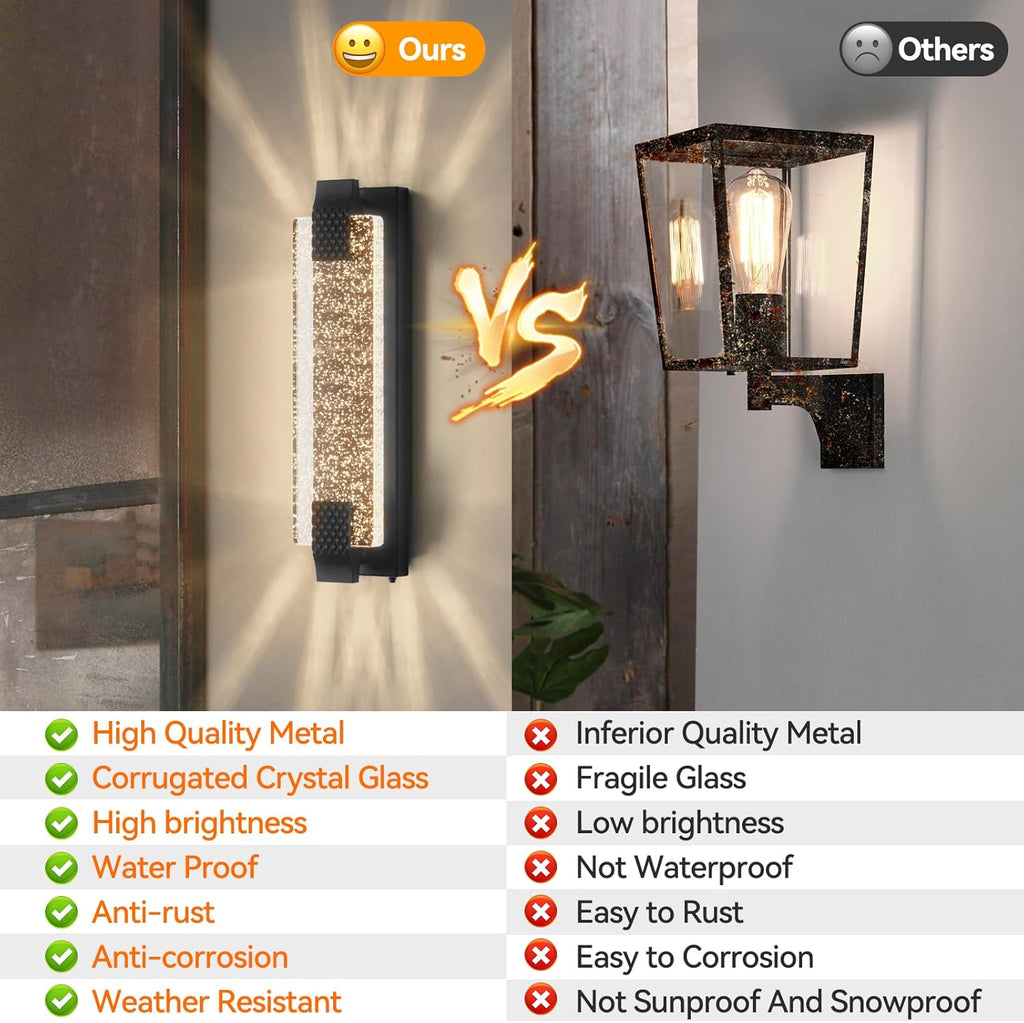 camuucci Dusk to Dawn Outdoor Light,19.7 Inches LED Porch Lights Outdoor Waterproof Modern Outside Sconce Wall Mount for Doorway Hallway Porch Patio Yard Doorway Black