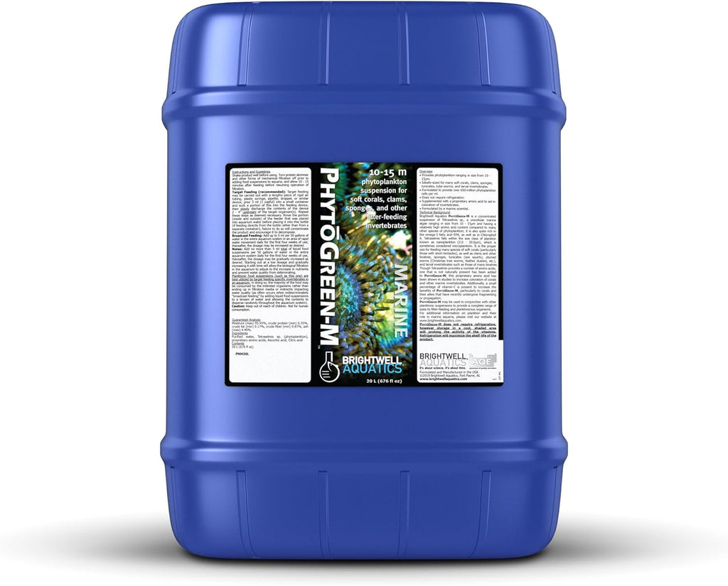 Brightwell Aquatics PhytōGreen-M Marine Phytoplankton for Reef Aquariums – Supports Corals, Sponges, Clams, Tube Worms & Filter Feeders – Amino Acids, EPA, 20L