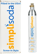 60L CO2 Canister Cylinders - Compatible w/Sodastream BLUE Screw-In Only, Ninja Thirsti, Philips, and More - Threaded Style Soda Streaming Machine CO2 Tanks Gas Refill, | 14.5 oz, 1 Pack