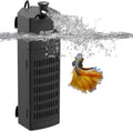 Aquarium Internal Filter for Up to 20 Gallons, Upgraded Fish Tank Filters with 4-Stage Filtration Trio, Adjustable Water Flow, Quiet Corner Filters for Fish Turtle Shrimp Tank, 130GPH, 9.8W