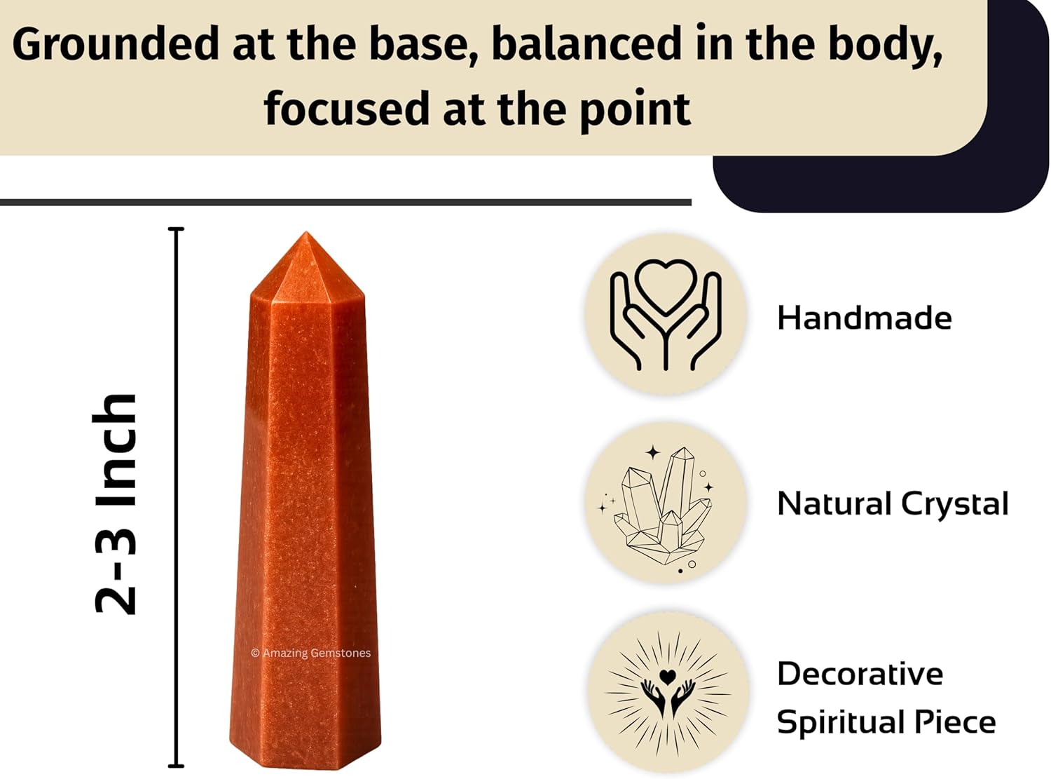 Amazing Gemstone Chocolate Jasper Crystal Towers - Natural Healing Crystal Point Obelisk for Reiki Healing and Crystal Grid (2 Inch to 3 Inch)