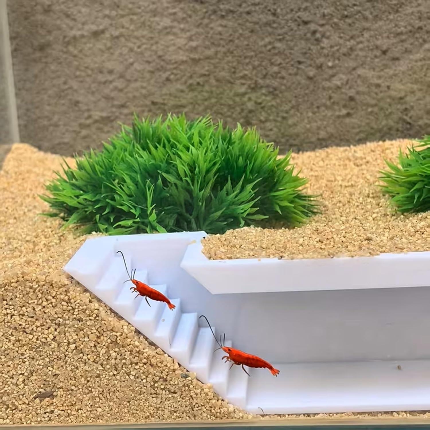 Aquarium Underground Tunnel Cave with Ladder Viewing Fish Shrimp Under Gravel Tunnel Fish Tank Decor Decoration Hideout (White)