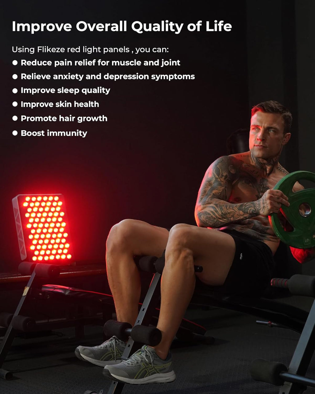 2025 Advanced Red Light Therapy for Face and Body 78 Dual Chip LEDs 460nm-880nm Near Infrared Light Therapy Panel,Adjustable Brightness (20-100%),Time(5-30 min) Red Light Therapy for Home Office & Gym