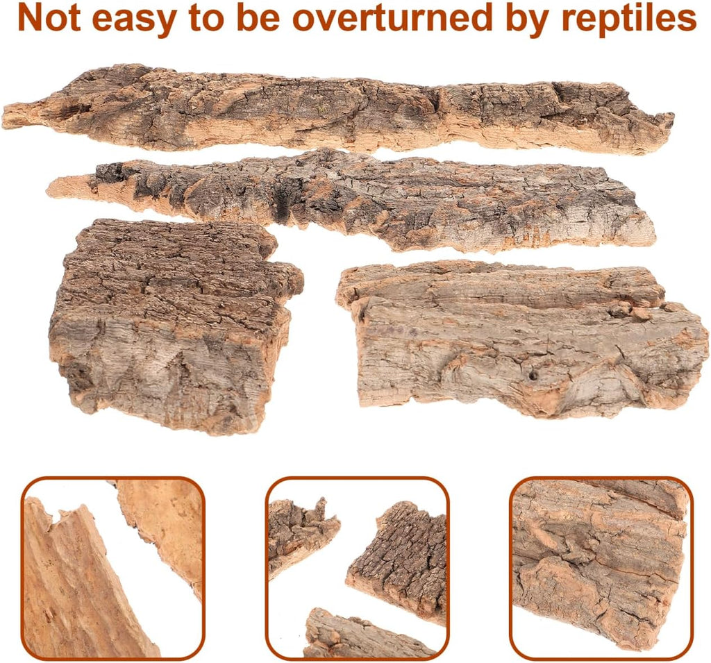 Totority Natural Cork Bark 4 PCS Cork Terrarium Background Natural Reptile Bark Backdrop Reptile Climbing Mat Habitat Decor for Spider Lizard Chamelon Turtle Beared Dragon