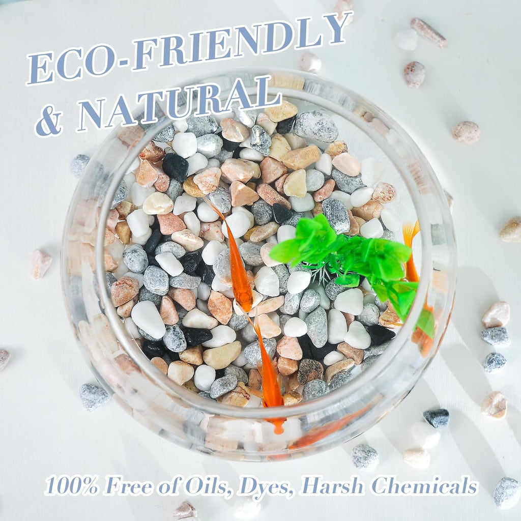 SIDONG 5 LB Natural Mixed Color Gravel Pebbles, 2/5 Inch Small Pea Gravel Stones, Decorative River Rocks for Succulents, Aquariums, Vases, Indoor Plants, Garden Landscaping, DIY