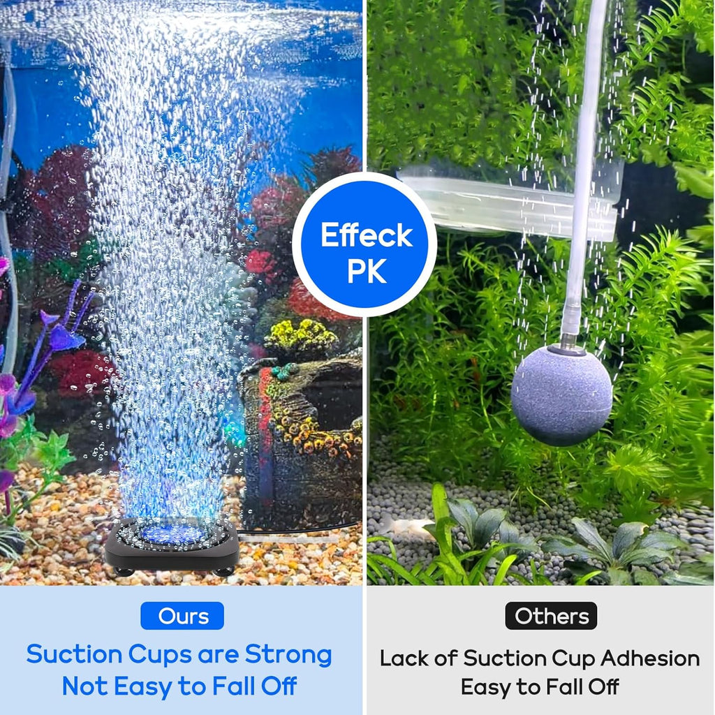 Submersible Fish Tank Decor Light: Aquarium Bubble LED Lights - IP68 Waterproof APP Remote Control 5050 RGB Color Changing Aquarium Decor Bubble Lamp for Fish Enthusiasts Aquatic Pets