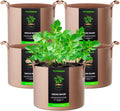 VIVOSUN 5-Pack 10 Gallons Grow Bags Heavy Duty Thickened Nonwoven Fabric Pots with Strap Handles Tan
