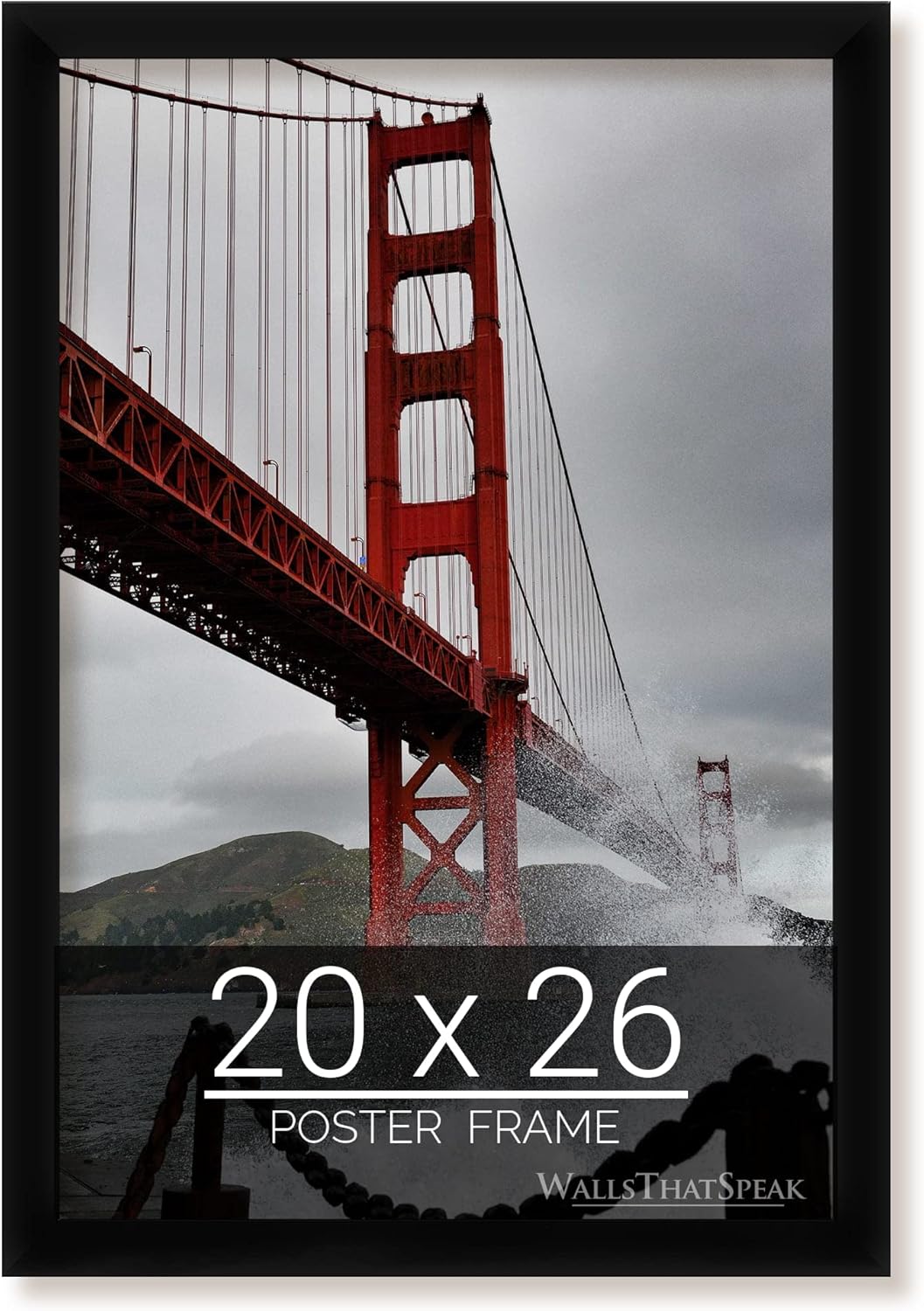 wallsthatspeak 20x26 Black Picture Frame for Puzzles Posters Photos or Artwork