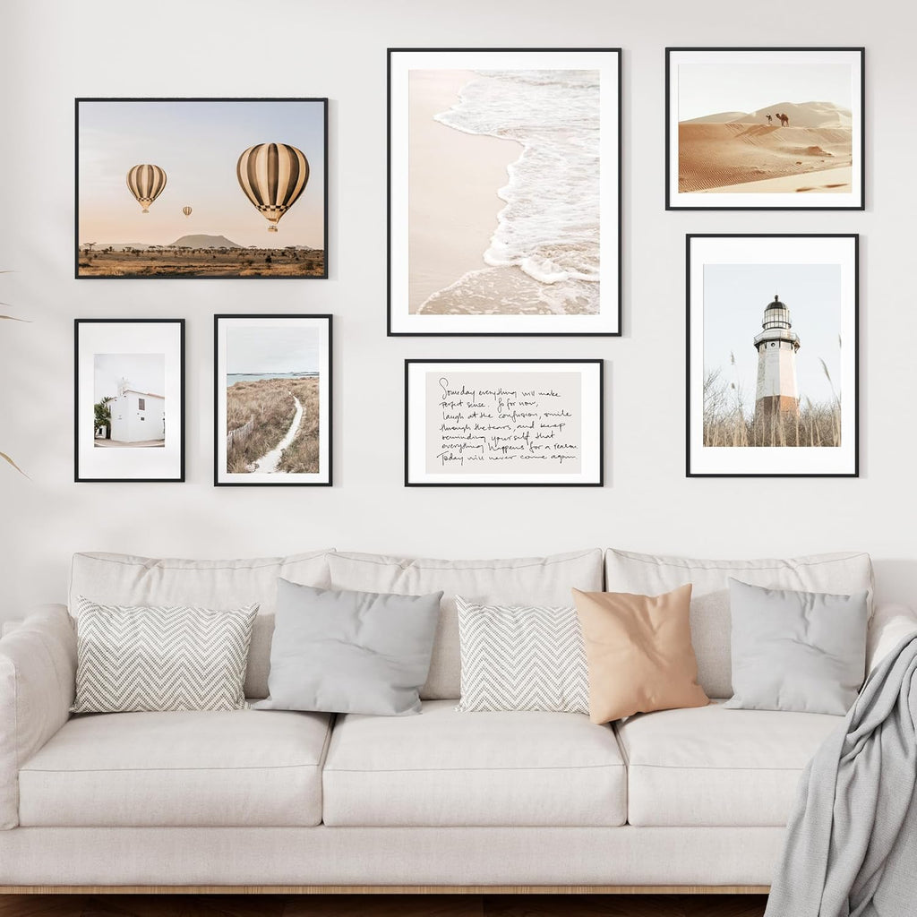 Fun Memories 12x18 Picture Frame, 12 x 18 Black Frame with Mat for 8.5x11 Photo - HD Tempered Glass - Vertical and Horizontal Display - Wall Hook Hanging Hardware Included - Set of 1