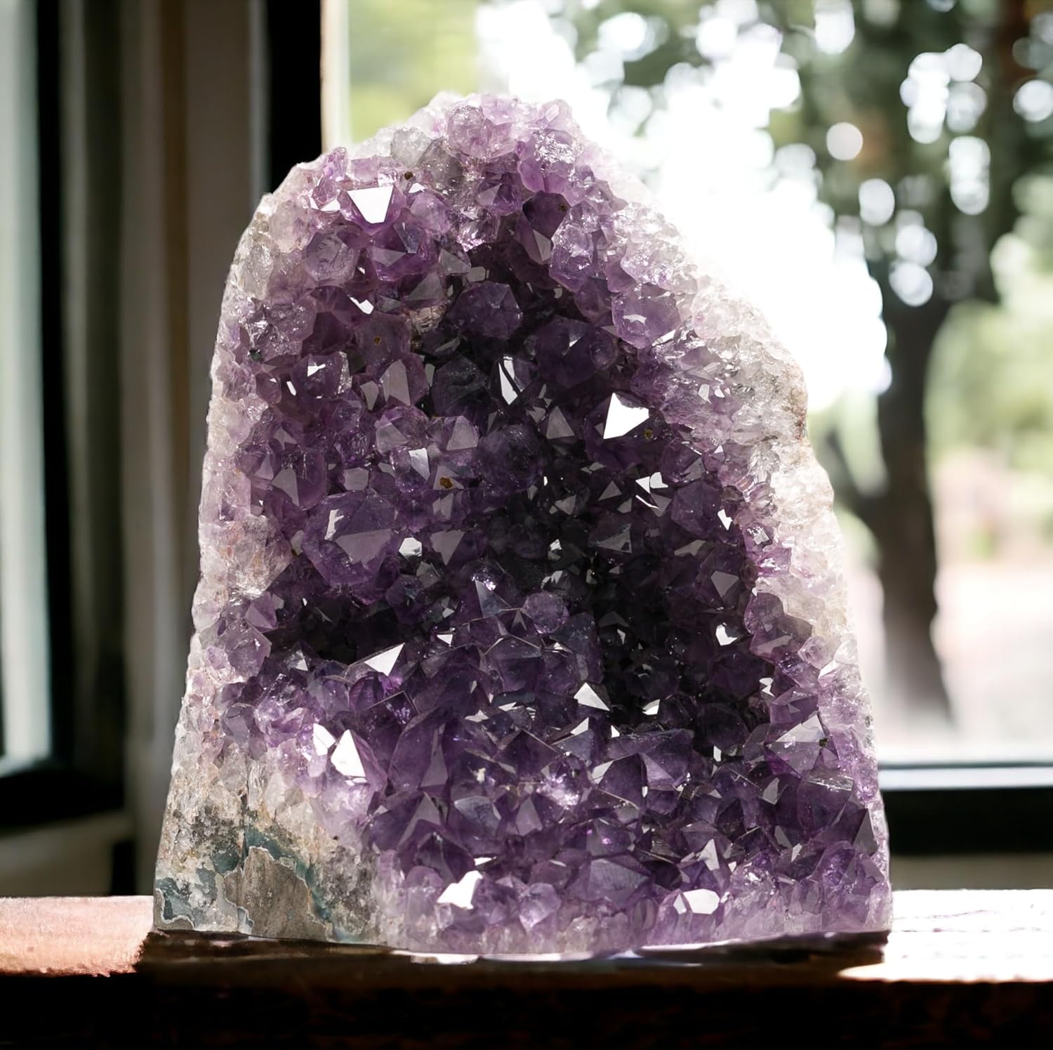 Natural Amethyst (0.5 lb to 1 lb) - 3" to 4.5" Height - Crystal Clusters Stone from Uruguay Raw Geode Quartz - Deep Purple Color