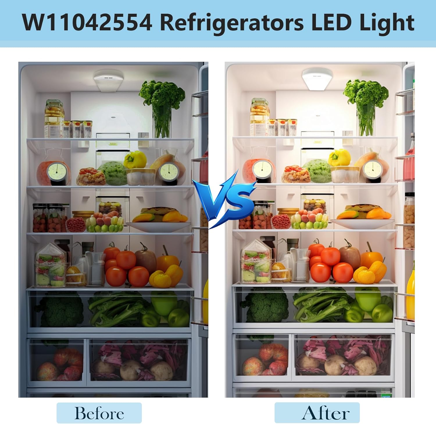 W11042554 W11043011 W11527432 W11387579 W11333374 W10866538 Refrigerator LED Light, Refrigerator LED Light Compatible for Whirlpool Kenmore Maytag Amana Refrigerator Lights Replace