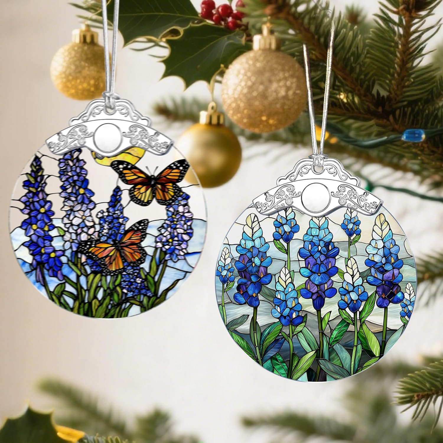 Texas Bluebonnet Christmas Ornaments: Christmas Tree Ornaments, Holiday Decor for Flower Lover, Texas State Flower-Themed, Stocking Stuffers, Gift Ideas, Xmas Gifts & Gifts for Mom, Grandma