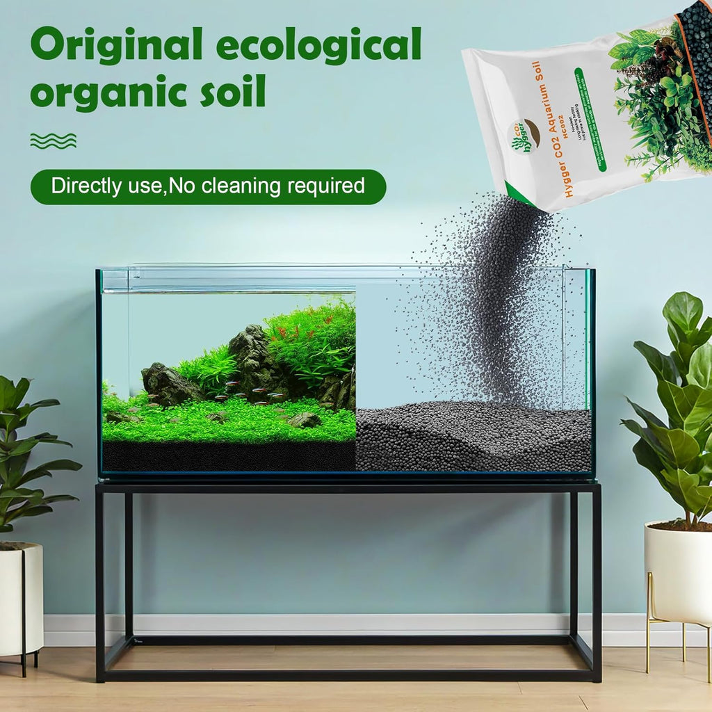 6.6Ib Aquarium Soil Water Grass Mud Fish Tank Aquascaping Aquarium Substrate Soil for Plants and Shrimps,No Need to Wash and No Muddy Water (6.6 Pounds, Aquarium Soil)