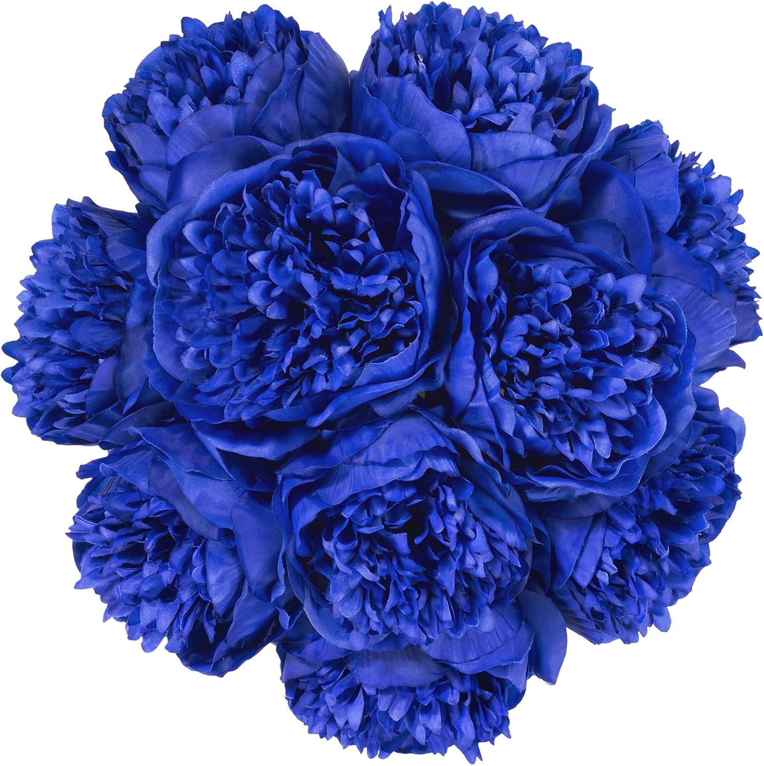 U'Artlines Artificial Peony Silk Flower with Stems 10pcs Real Look Vintage Peonies for Home Wedding Decoration (Navy Blue)
